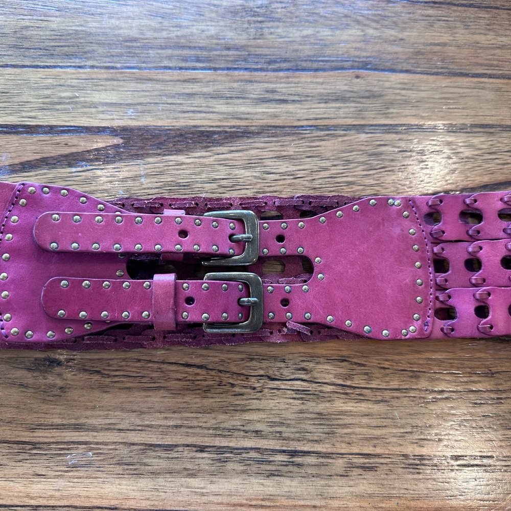 Pink Leather Belt
